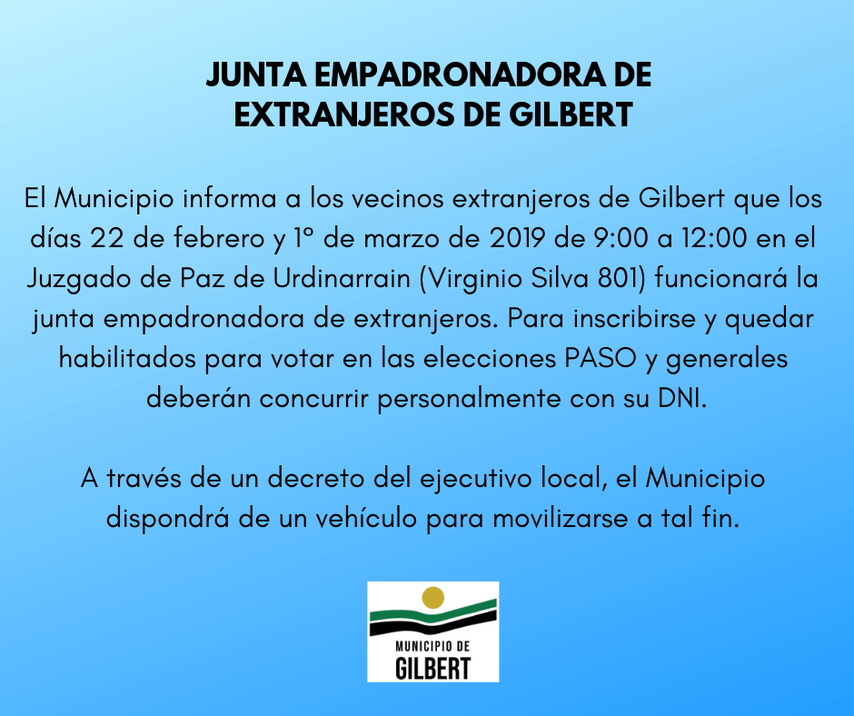 Junta empadronadora de extranjeros de Gilbert