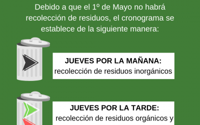 Iinformación Recolección de Residuos 1° de Mayo