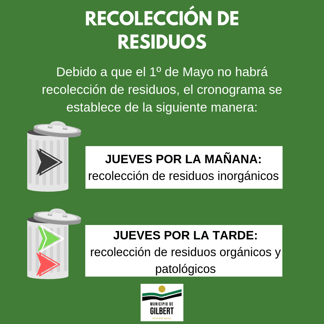 Iinformación Recolección de Residuos 1° de Mayo