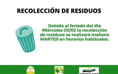 Martes 02/02 recolección de residuos