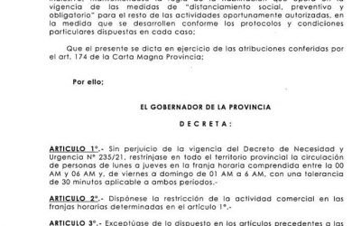EL MUNICIPIO DE GILBERT INFORMA LAS NUEVAS MEDIDAS ESTABLECIDAS POR EL GOBIERNO DE ENTRE RÍOS PARA TODO EL TERRITORIO PROVINCIAL.
