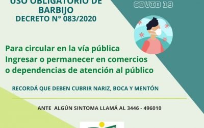 ✅ USO OBLIGATORIO DE BARBIJO O MÁSCARA FACIAL😷