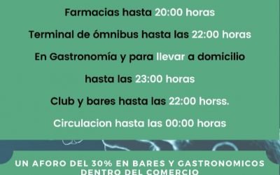 📌NUEVOS MEDIDAS Y HORARIOS PARA COMERCIOS