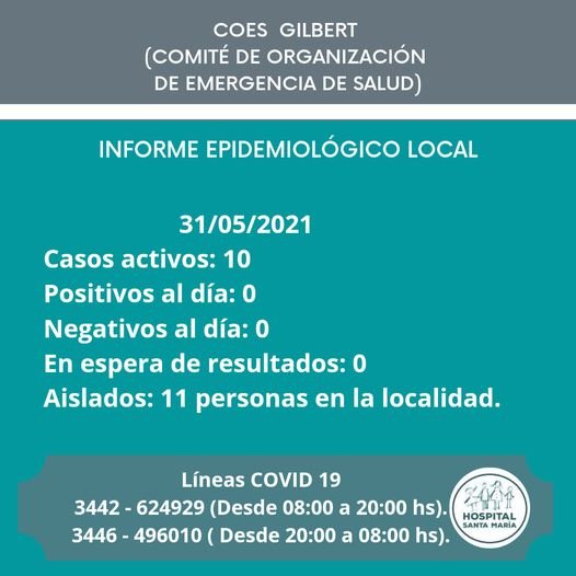 INFORME EPIDEMIOLOGICO GILBERT 31/05/2021