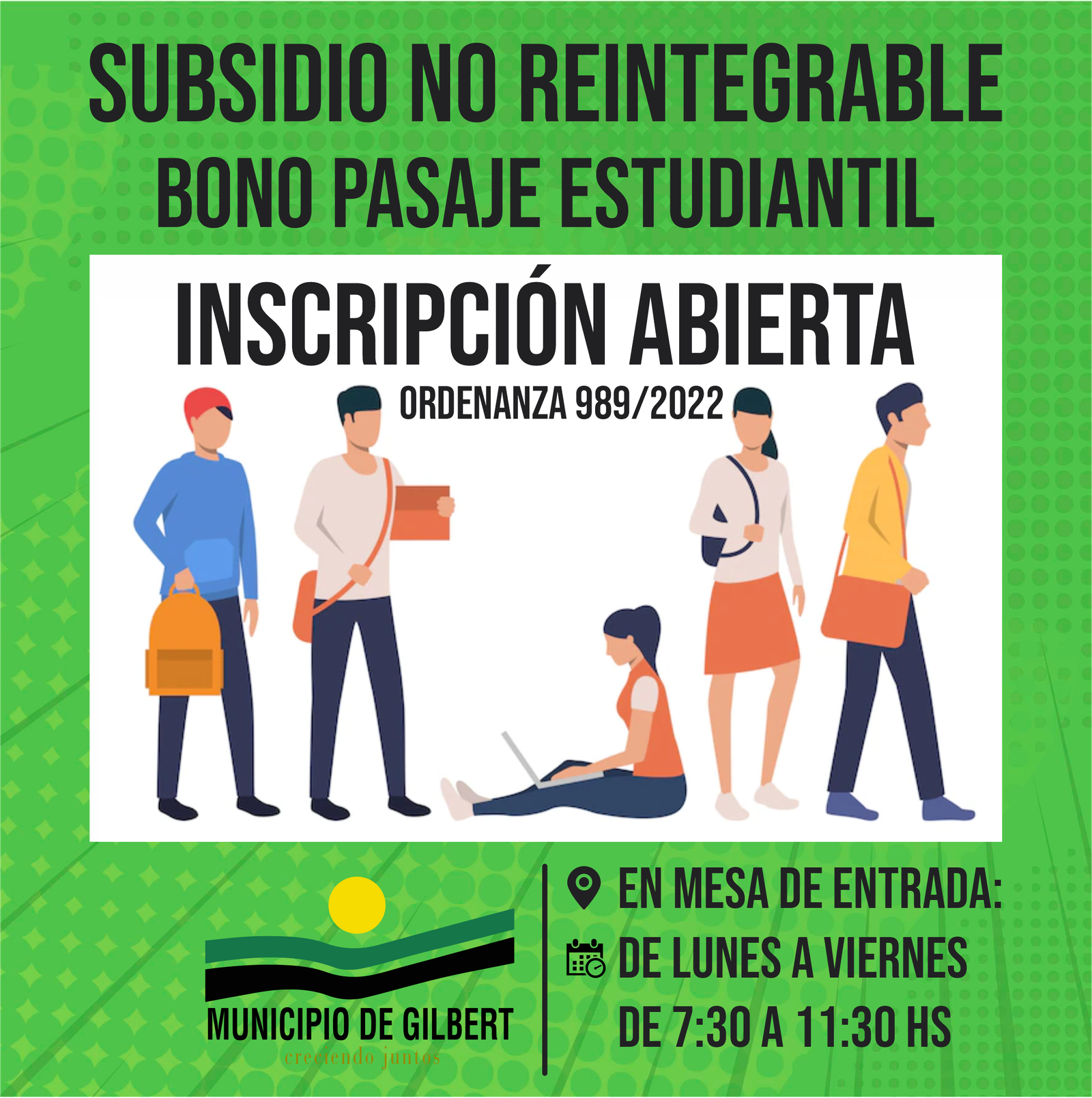 SUBSIDIO MUNICIPAL NO REINTEGRABLE PARA PASAJES ESTUDIANTILES