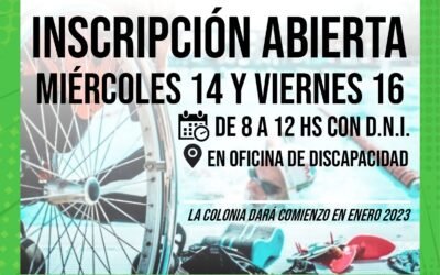 COMIENZA LA INSCRIPCIÓN PARA LA COLONIA DE VACACIONES ADAPTADA