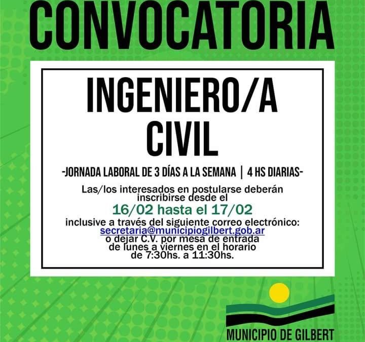 CONVOCATORIA INGENIERO/A CIVIL