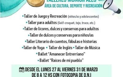 INSCRIPCIONES PARA LOS TALLERES MUNICIPALES 2023 EN GILBERT