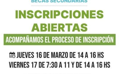 OPERATIVO: INSCRIPCIÓN PARA BECAS DE NIVEL SECUNDARIO DEL INSTITUTO BECARIO