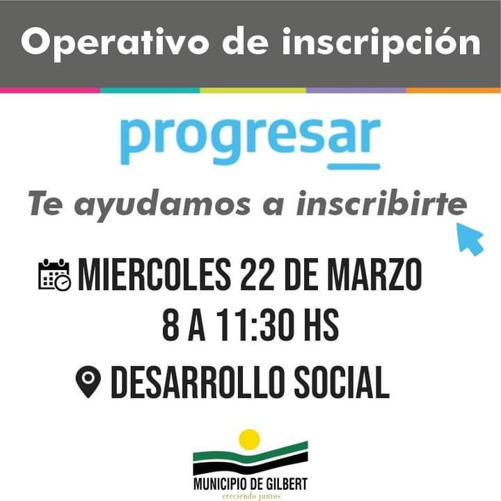 OPERATIVO BECAS PROGRESAR EN GILBERT: MIÉRCOLES 22 DE MARZO