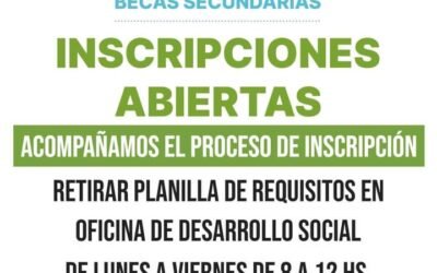 COMENZÓ LA INSCRIPCIÓN PARA BECAS DE NIVEL SECUNDARIO DEL INSTITUTO BECARIO