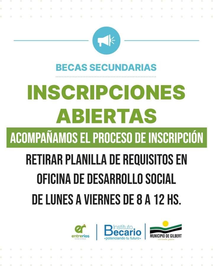 COMENZÓ LA INSCRIPCIÓN PARA BECAS DE NIVEL SECUNDARIO DEL INSTITUTO BECARIO