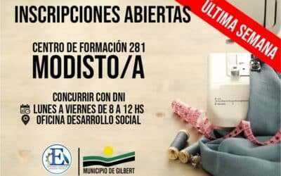 GILBERT: ÚLTIMA SEMANA PARA INSCRIBIRSE AL TALLER DE “MODISTO” DEL CENTRO DE FORMACIÓN 281