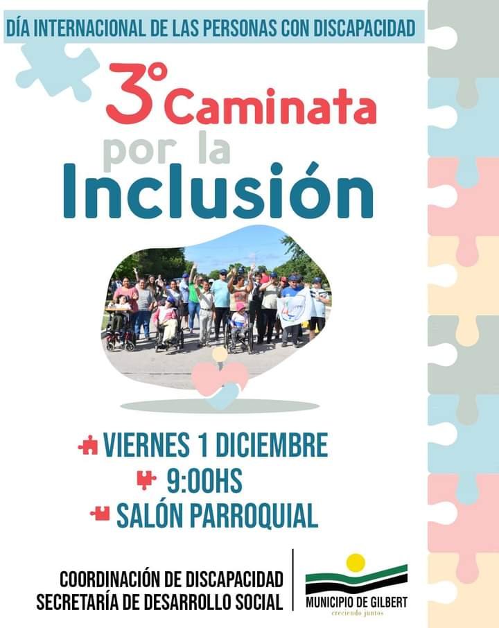 INVITACIÓN A LA COMUNIDAD DE GILBERT: “3° CAMINATA POR LA INCLUSIÓN”