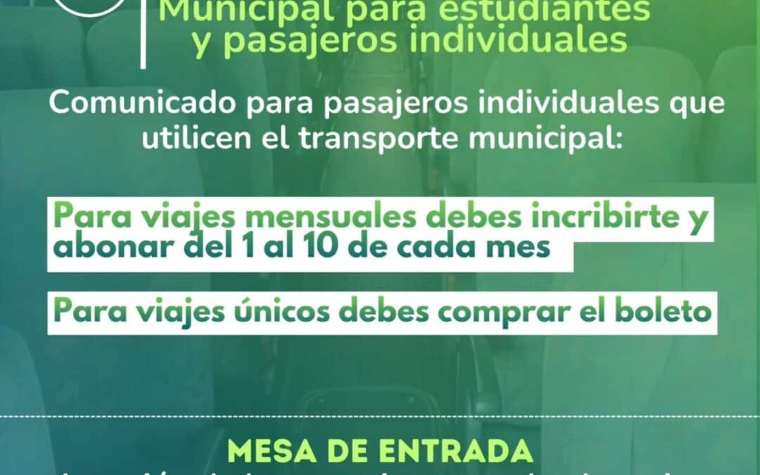 𝗧𝗥𝗔𝗡𝗦𝗣𝗢𝗥𝗧𝗘 𝗠𝗨𝗡𝗜𝗖𝗜𝗣𝗔𝗟 | 𝗘𝘀𝘁𝘂𝗱𝗶𝗮𝗻𝘁𝗲𝘀 𝘆 𝗽𝗮𝘀𝗮𝗷𝗲𝗿𝗼𝘀 𝗶𝗻𝗱𝗶𝘃𝗶𝗱𝘂𝗮𝗹𝗲𝘀