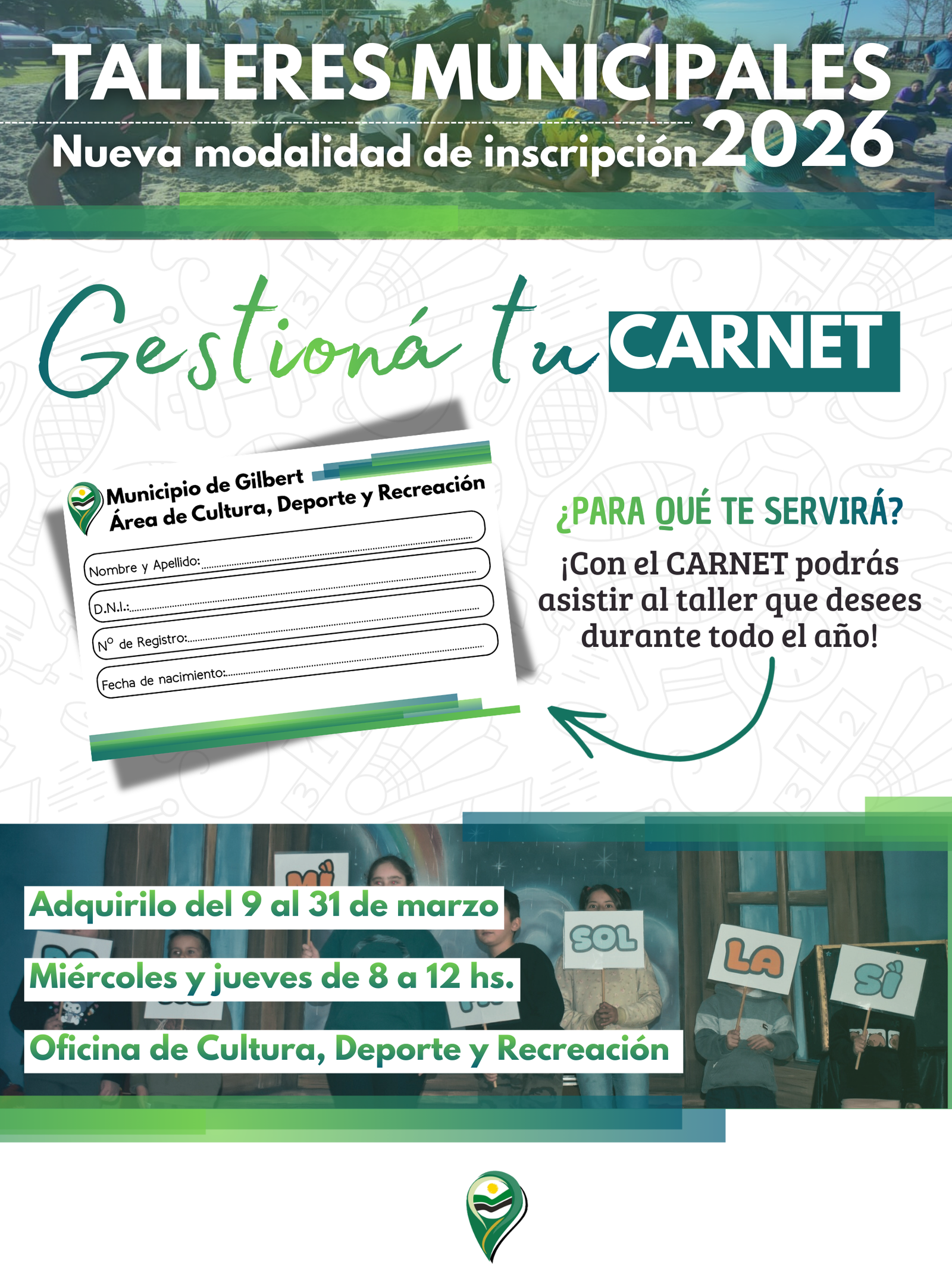 ¡𝗚𝗘𝗦𝗧𝗜𝗢𝗡𝗔́ 𝗧𝗨 𝗖𝗔𝗥𝗡𝗘𝗧 𝗣𝗔𝗥𝗔 𝗟𝗢𝗦 𝗧𝗔𝗟𝗟𝗘𝗥𝗘𝗦 𝟮𝟬𝟮𝟲! 🎫✨